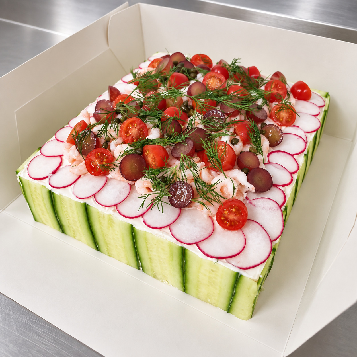 Smörgåstårta med räkor från Dino's Café & Catering i Landskrona